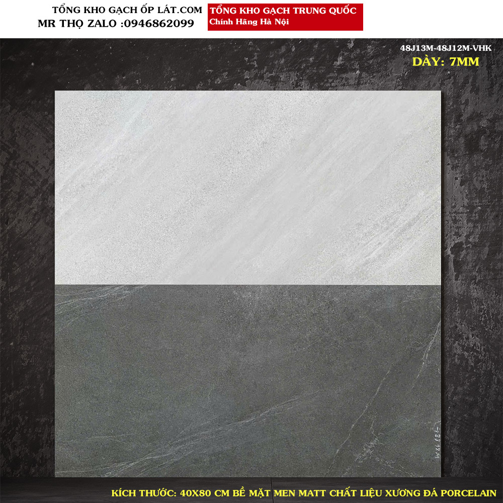 Gạch ốp tường vân xi măng 40x80 Trung Quốc 48J13M-48J12M